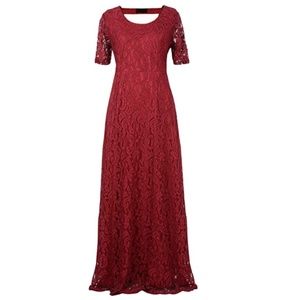 Nemidor Women's Full Lace Plus Size Maxi Dress